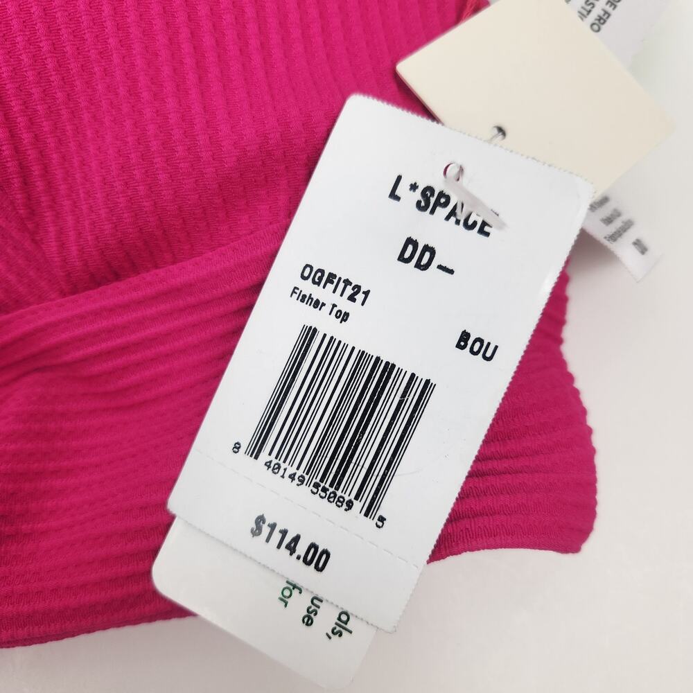 L*Space Fisher Bikini Top in Bougainvillea Pink Size DD NWT - Picture 4 of 5